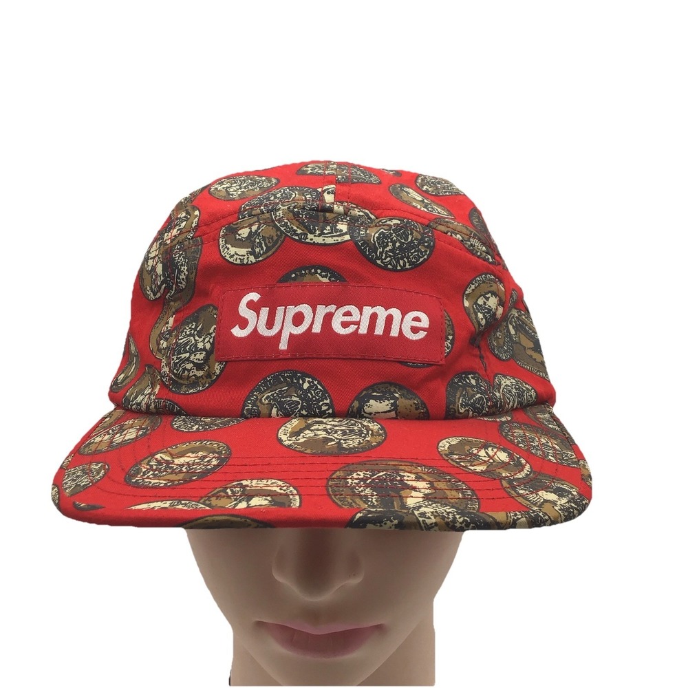 Supreme Coins Camp Cap Red SS14 5 Panel Adjustable Hat Made in USA